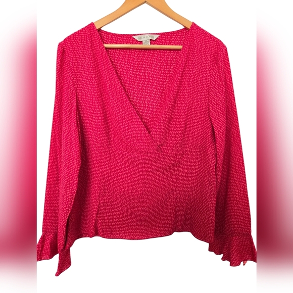 Casual Corner Women's Pink V-Neck Top Size 14 - Picture 1 of 4